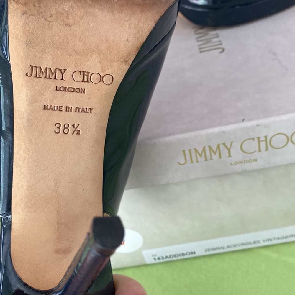 JIMMY CHOO sling stilettos nova dark blue made in Italy. - Picture 15 of 16